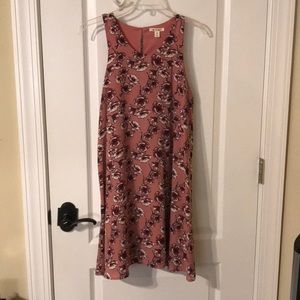 Pink floral shift / sun dress